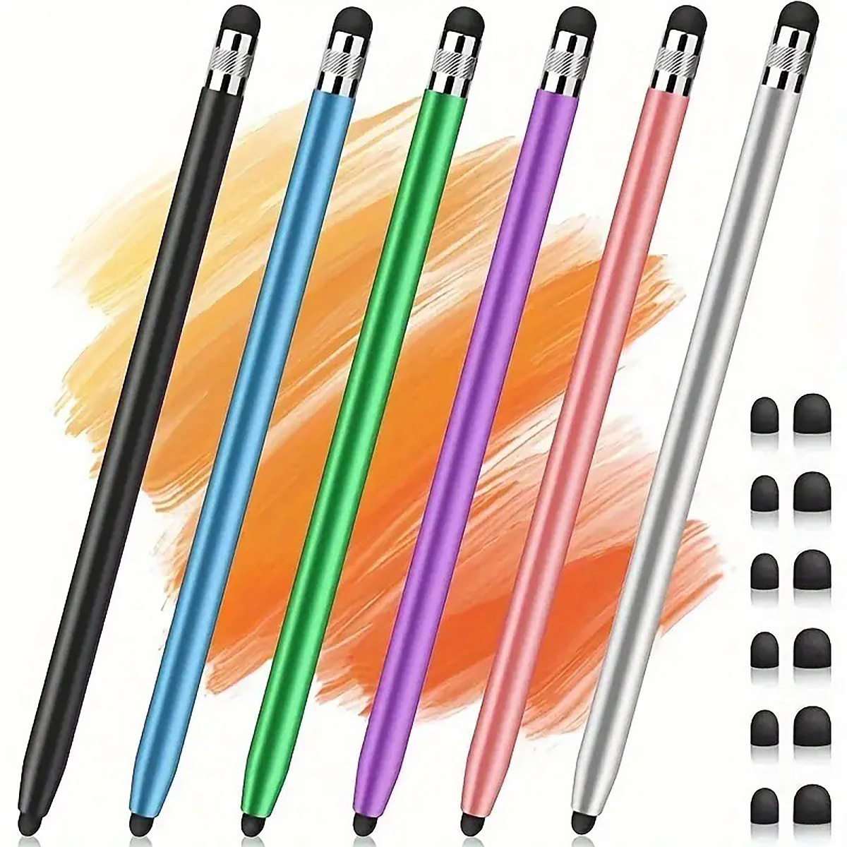 Tablet Drawing Accessories - ปากกาสไตลัสสำหรับหน้าจอสัมผัส เหมาะสำหรับไอแพด, แอนดรอยด์,แท็บเล็ตโครมบุ๊กและอุปกรณ์หน้าจอสัมผัสแบบคาปาซิทีฟอื่นๆ ความไวสูงและความแม่นยำสูง ปราศจากรอยขีดข่วน ปลายยาง