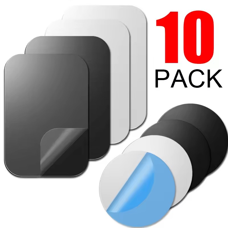 Tablet Accessories Must Have - แผ่นโลหะสำหรับที่ยึดโทรศัพท์ในรถยนต์แบบแม่เหล็ก แผ่นเหล็กบางแบบสติ๊กเกอร์สำหรับแม่เหล็ก แท็บเล็ต โทรศัพท์ตั้งโต๊ะ ที่ยึดโทรศัพท์ในรถยนต์ แบบวงกลม