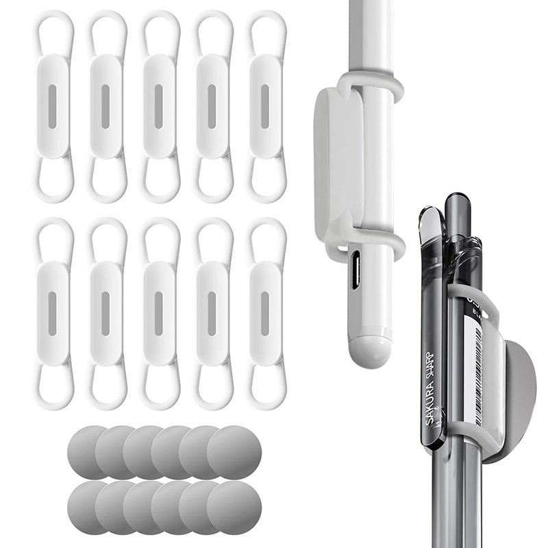 Tablet Drawing Accessories - 2/4/6 ชิ้นแม่เหล็กซิลิโคนอเนกประสงค์แบบปรับได้แท็บเล็ตคลิปปากกาสัมผัสสำหรับโรงเรียนอุปกรณ์สำนักงาน ออแกไนเซอร์