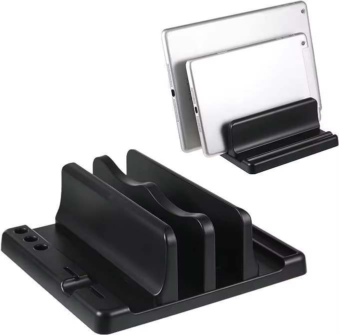 Tablet Computer Accessories - ขาตั้งแล็ปท็อปแบบตั้งโต๊ะ ABS ประหยัดพื้นที่บนโต๊ะทำงาน ง่ายต่อการวางอุปกรณ์คอมพิวเตอร์ ปรับความกว้างได้ ที่เก็บของบนโต๊ะทำงาน