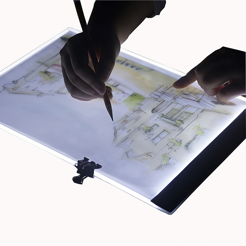 Tablet Drawing Accessories - A5แท็บเล็ตวาดลายแบบ LED กระดานอะคริลิครูปลายฉลุแผ่นรองเขียน lampu kotak อุปกรณ์วาดภาพ