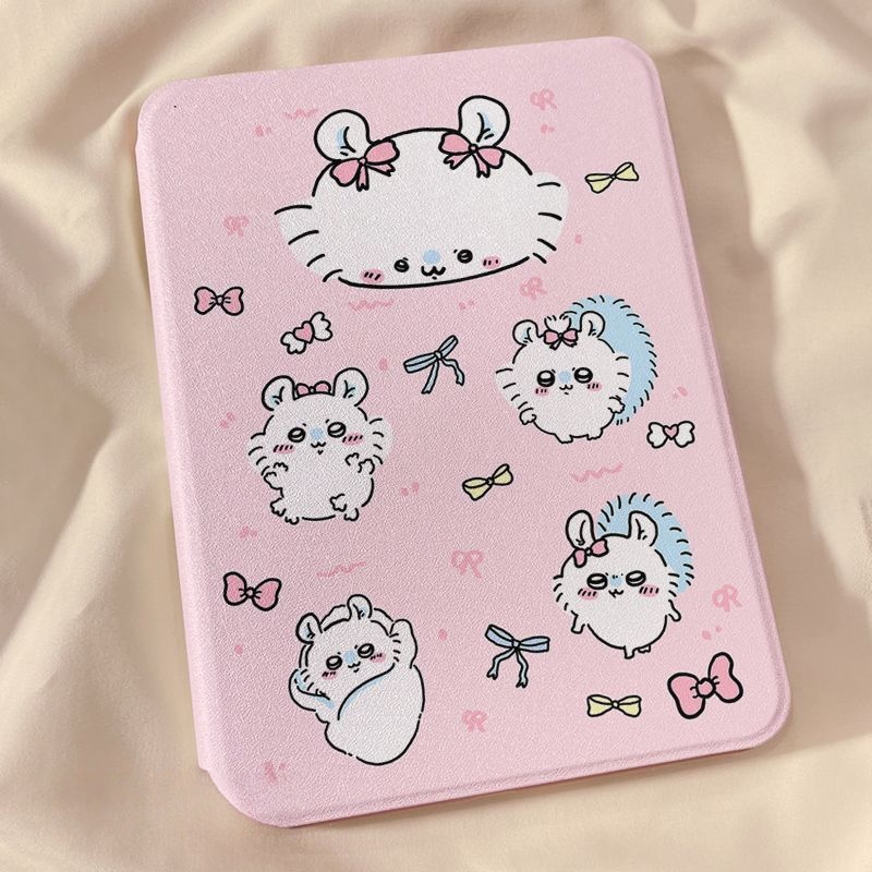 Tablet Drawing Accessories - อะนิเมะชิอิคาวะ โมมงะการ์ตูนเหมาะสำหรับไอแพดแท็บเล็ตเคสหมุนได้ 360 องศาพร้อมถาดใส่ปากกาป้องกันการตกทนต่อการสึกหรอน่ารักน่ารัก
